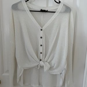 Urban Outfitters white waffle knit sweater